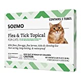 Amazon Basics Flea and Tick Topical Treatment for Cats (over 1.5 pounds), 3 Count (Previously Solimo)