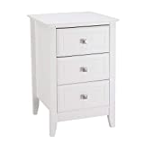 Bonnlo Upgraded White Nightstand with 3 Drawers, Modern Night Stands for Bedrooms with Metal Knobs, Wooden Bed Side Table/Night Stand for Small Spaces, College Dorm, Kids’ Room, Living Room, 23.6in H