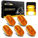 Partsam 5x Amber Clearance/Marker Side Light w/Removable Lens [DOT Certified] RV Trailer Truck Camper Waterproof 12V 2x4 Trailer Led Clearance and side marker Lights with Reflex Lens Surface Mount