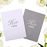2 Pieces Wedding Vow Books His and Her Vow Book Keepsakes Wedding Day Officiant Books Lined Vow Renewal Booklet Journal for Wedding Bridal Shower, 5.5 x 3.9 Inch, 40 Pages (White, Grey)