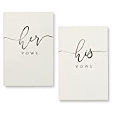 UNITED ESELL Ivory Wedding Vow Books His and Hers – Dark Brown Foil Bride and Wedding Notebook with 28 Pages - 5,9" x 3.9" – Vow Renewal - Bridal Shower Gifts - Time Capsule Love Letter (Black)