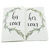 AOODOOM Wedding Vow Books, His and Her Vow Books, Exquisite Wedding Vow Books, Wedding Keepsake, Gift for Wedding, Set of 2, White,