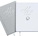 FLUYTCO Wedding Vow Book Keepsakes (2 Book Set, His & Hers) Linen Hardcover - Bonus Wedding Day Cards - Vow Renewal - Bridal Shower Gifts - Booklet - Journal - Future Mrs & Mr