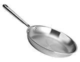 Misen 12 Inch Stainless Steel Full Clad Frying Pan - 5 Ply Professional Cookware - Induction Compatible