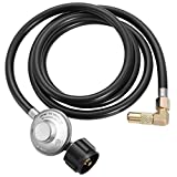 Elaeagnus 6 Feet Propane Adapter Hose with Regulator to Quick Connect for 17"/22" Blackstone Tabletop Camper Grill,Propane Accessories and Replacement Parts for 17"/22" Blackstone Griddle (6 Feet)