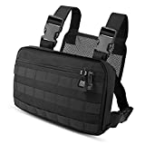 abcGoodefg Tactical Chest Rig Molle Radio Chest Harness Holder Holster Vest Front Chest Pouch Outdoor Chest Bag Chest Pack(Black)