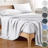 100% Bamboo Sheets Queen Size (4 Pieces, 8 Colors) White Bamboo Sheets with Bamboo Fitted Sheet，Silky Soft Queen Sheets Bamboo，Bamboo Bed Sheets，Bamboo Queen Sheets，Queen Bamboo Sheets