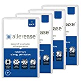 AllerEase Maximum Allergy Pillow Protector, 4 Pack, White 4 Count