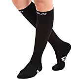 Mojo 3XL Compression Socks Plus Size – Knee-High, 20-30mmHg, Extra-Wide Calf, Black – XXX-L Sports Compression Stockings