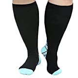 Plus Size Compression Socks for Women & Men Wide Calf 20-30 mmhg Support Circulation Prevent Swelling Breathable XXL 3XL
