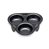 HIC Harold Import Co. 43133 HIC Non-Stick 3-Egg Poacher Insert, PFOA and BPA Free Black, 15"