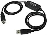 Plugable USB 2.0 Transfer Cable, Unlimited Use, Transfer Data Between 2 Windows PC's, Compatible with Windows 11, 10, 7, XP, Bravura Easy Computer Sync Software Included