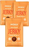 Moku Plant-Based Mushroom Jerky (3 Pack) Vegan Jerky, Gluten-Free, Soy-Free, Non-GMO Vegan Snacks, Vegan Meat No Artificial Sweetener Vegan Food, 2 oz ea - Sweet and Spicy