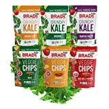 Brad's Plant Based Organic Crunchy Kale and Veggie Chips, Mixed Variety Pack (Pack of 6)