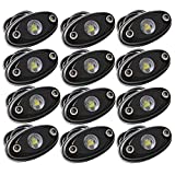 LEDMIRCY LED Rock Lights White 12PCS for Off Road Truck ZRZ Auto Car Boat ATV SUV Waterproof High Power Neon Trail Rig Lights Shockproof(Pack of 12,White)