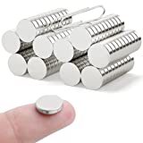 FINDMAG 100 Pcs 10 x 2 mm Premium Brushed Nickel Fridge Magnets, Whiteboard Magnets, Office Magnets, Dry Erase Board Magnetic pins, Refrigerator Magnets, Small Magnets, Mini Magnets, Neodymium Magnet