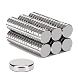 LEASEN 100pcs Refrigerator Magnets,10 X 2.6mm Premium Brushed Nickel Small Round Magnet, Perfect to use as Office Magnets, Dry Erase Board Magnetic pins, Whiteboard, Map Pins
