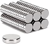 Small Tiny Refrigerator Magnets | 10x2.6mm & 5x3mm Round Brushed Nickel Style for Fridge, Office ,Dry Erase Board, Pack of 30 (10mm x2.6mm)