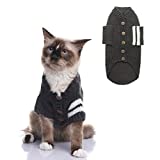 Cat Sweater for Cold Weather - Grey Knitted Outerwear Soft Pet Clothes Winter Outfit for Cat, Large