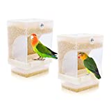 Rypet 2 PCS No-Mess Bird Feeder - Integrated Parrot Automatic Feeder for Small to Medium Birds Seed Food Container