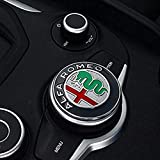 Car Interior Multimedia Button Decoration Ring Cover Sticker fits for Alfa Romeo Giulia Stelvio 2017-2020 Car Styling Accessories