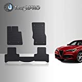 TOUGHPRO Floor Mats Accessories Set (Front Row + 2nd Row) Compatible with Alfa Romeo Stelvio All Weather Heavy Duty (Made in USA) Black Rubber 2018 2019 2020 2021 2022