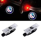 2 Pack Car Door Lights Logo Projector Ghost Lights Puddle Lights Welcome Emblem Lamp For Alfa Romeo Stelvio (2017-2018) Giulia (2017-2018) Car Accessories