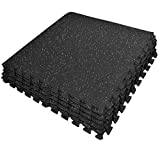 Sivan Health and Fitness Exercise Mat Tiles 6 Pack, High Density EVA Foam with Rubber Top for Home Gym Heavy Workout Equipment Flooring, Interlocking Puzzle Floor - 24 Sq Ft