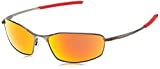 Oakley Men's OO4141 Whisker Oval Sunglasses, Matte Gunmetal/Prizm Ruby, 60 mm