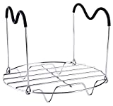 HapWay Steamer Rack Trivet with Heat Resistant Silicone Handles Compatible with Instant Pot 6 & 8 qt Accessories, Stainless Steel Steaming Rack Trivet Stand for Pressure Cooker