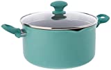 GreenLife Soft Grip Diamond Healthy Ceramic Nonstick, Stockpot with Lid, 6 QT, Turquoise