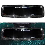 YIDEXIN Bling Car Mirror Accessories for Women ＆ Men Rhinestone Car Rear View Mirror Crystal Diamond Rear View Mirror Cover for Women (Black)