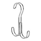iDesign Classico Over the Rod, Closet Accessory Organizer for Ties, Belts, Handbags, Fashion Jewelry - 2 Hooks, Chrome