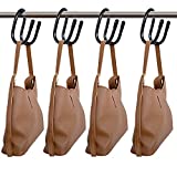 YYST Handbag Hanger Hook Over The Closet Rod Hanger Closet Purse Hanger Handbag Hanger for Scarves, Men's Ties, Women's Shawls, Belts, Handbags, Wristlets, Purses, Bags ,Backpacks, Satchels,etc. (4)