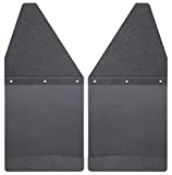 Husky Liners - 17101 Kick Back Mud Flaps 12IN Wide -Black Top/Wt Fits Silverado/F150/Ram