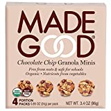 MadeGood Chocolate Chip Granola Minis, 6 Boxes (24 ct, .85 oz); Delicious and Wholesome Bite-Sized Treats Made with Organic and Allergy Friendly Ingredients Perfect for School Snacks and Lunches