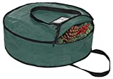 ProPik Christmas Wreath Storage Bag 24" - Garland Holiday Container with Tear Resistant Fabric - Featuring Heavy Duty Handles and Transparent Card Slot - (Green)