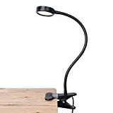 LEPOWER Clip on Light/Book Light/Reading Light with 2 Color Changeable/Night Light Clip on for Desk, Bed Headboard and Computers (Black)