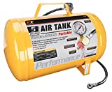 Performance Tool W10005 Hi-viz 5-Gallon Horizontal Portable Air Tank With Tire Air Chuck