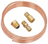 JEGS Mechanical Oil Pressure Gauge Tubing Kit | Copper Tubing | 6 Feet Length | Includes 1/8 Inch Diameter Copper Tubing, Fittings, And Ferrules