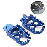 Motor-mh Wide CNC Motorcycle Foot Pegs Footrest for Yamaha PW50 1981-2019, PW80 1983-2017, TTR90 2000-2003, TW200 1987-2020 Blue