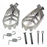 QAZAKY Stainless Steel Foot Pegs Rest Footpegs Compatible with Yamaha PW50 PW80 BW80 DT50 RT100 RT180 T225S TT225T TTR110 TTR90 TW200 WR200 WR250 WR500 XT250 XT350 XT600 YZ125 YZ250 YZ490 YZ80
