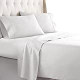 HC Collection Bed Sheets Set, HOTEL LUXURY Platinum Collection 1800 Series Bedding Set, Deep Pockets, Wrinkle & Fade Resistant, Hypoallergenic Sheet & Pillow Case Set (Queen, White)