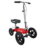 KneeRover All Terrain Fusion Knee Scooter Patent Pending Crutch Alternative with 4 Wheel Steering (Torch Red)