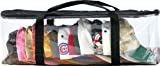 Trenton Gifts Clear Cap Storage Case | Holds 24 Caps | 23" x 6" x 8" | Clear Plastic Black Handles | Box with Zipper Closure | Dirt & Dust Protection