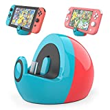 HEIYING Mini Charging Dock for Nintendo Switch /Switch Lite/Switch OLED, Type C Port Switch Charging Stand Station,Switch Lite Dock with Classic Colors Neon Blue & Neon Red