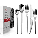 Laguiole By FlyingColors 20-Piece Silverware Flatware Cutlery Set, Stainless Steel Utensils Service for 4, Include Knife/Fork/Spoon with Gift Box Package
