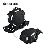 NICECNC Black 4T Crankcase and Ignition Clutch Cover Kit Compatible with KTM EXC-F 250 350 2017-22 XCF-W 350 2020-22 Husqvarna FE250 FE350 2017-22 FE350 S 2022 GASGAS EC250/350 F 2021-22,See Fitment