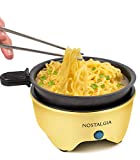 Nostalgia MSK5YW MyMini Personal Electric Skillet & Rapid Noodle Maker Perfect For Healthy Keto & Low-Carb Diets, Cauliflower Rice, Ramen, Pasta, Mac & Cheese, Stir Fry, Soups, Omelets