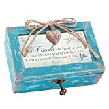 Cottage Garden True Friends Grateful Petite Locket Distressed Teal Music Box Plays Tune That's What Friends are for